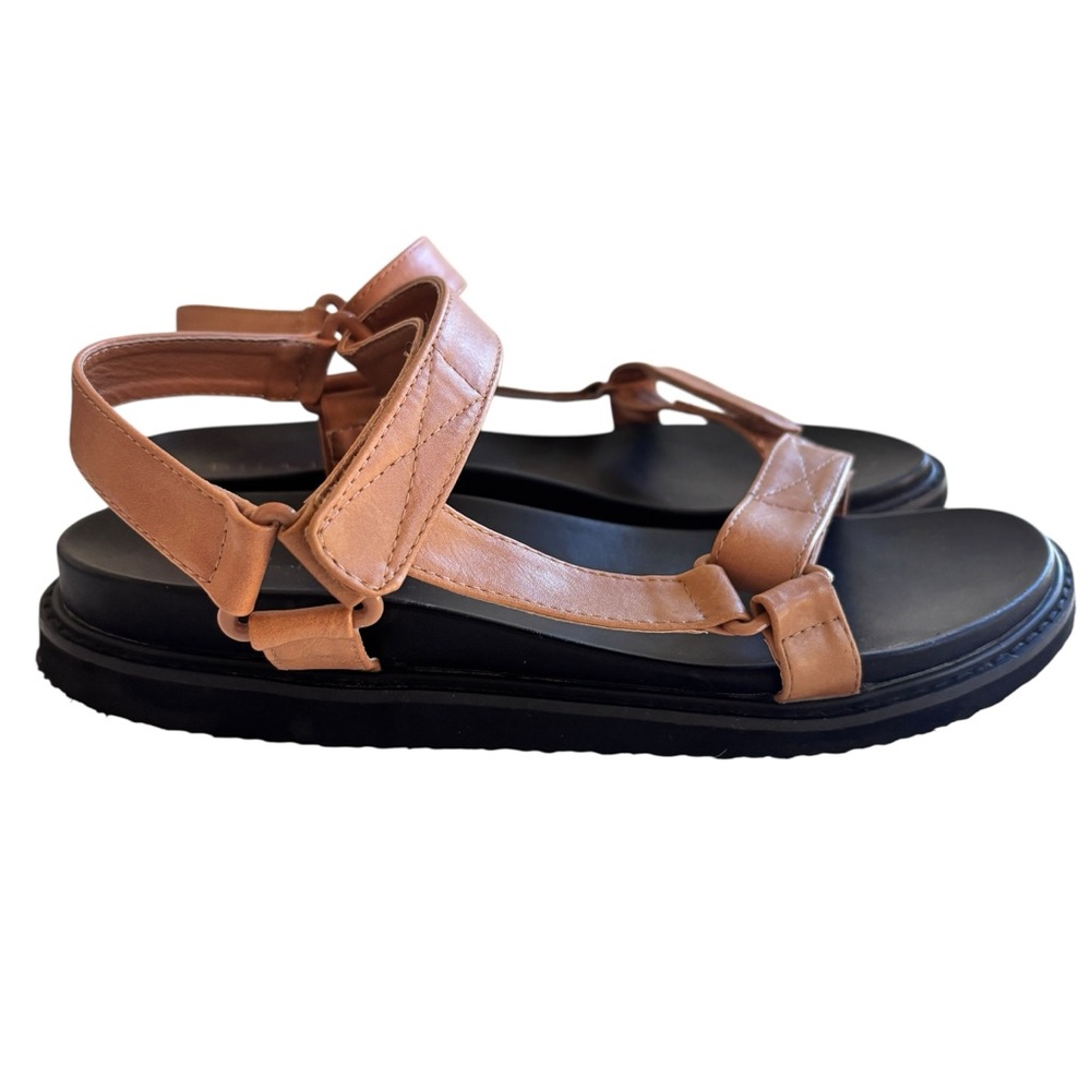 Billini Zak Leather Sandals Sugar Brown Sz 9